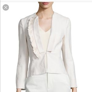 Derek Lam 10 Crosby Stretch Fringe-Trim Blazer